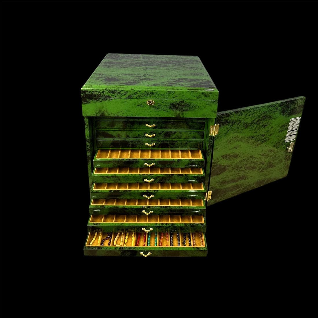 Luxury Tasbih & Jewelry Storage Box with Lock – 100 Capacity