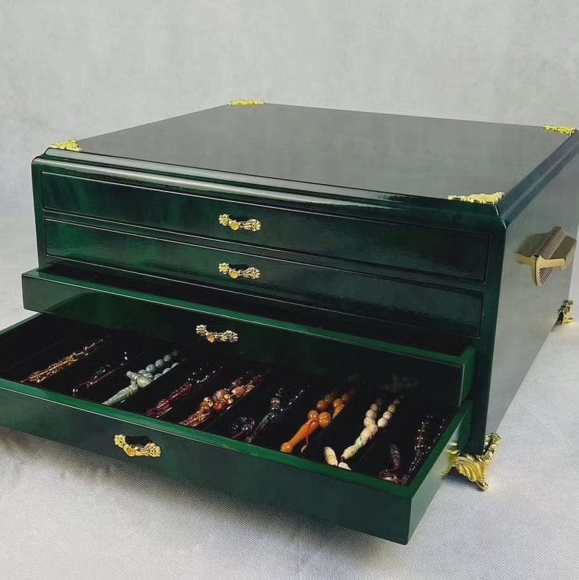 Handmade Wooden Prayer Beads Cabinet – 40-Slot Organizer