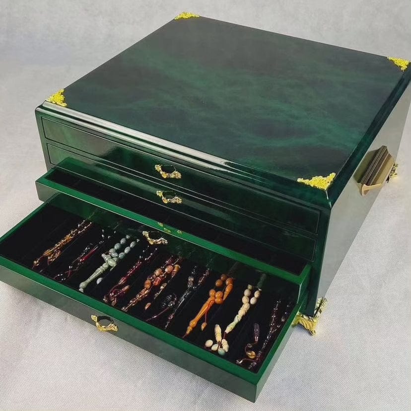 Handmade Wooden Prayer Beads Cabinet – 40-Slot Organizer
