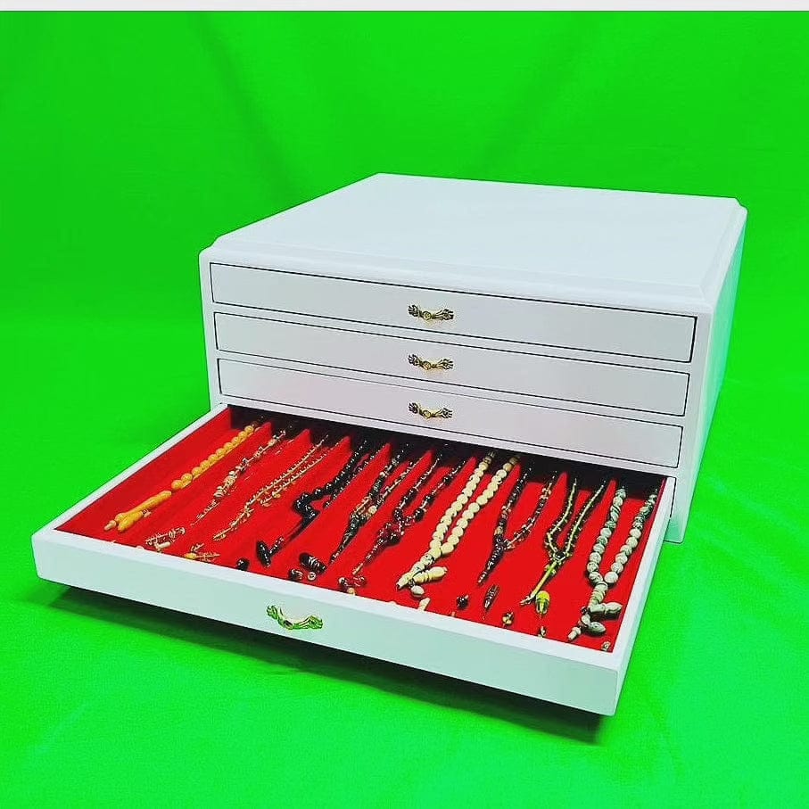 Luxury 40-Slot Tasbih Cabinet – 4 Drawers, Handcrafted Wood