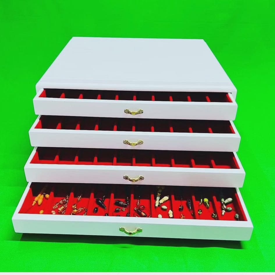 Luxury 40-Slot Tasbih Cabinet – 4 Drawers, Handcrafted Wood